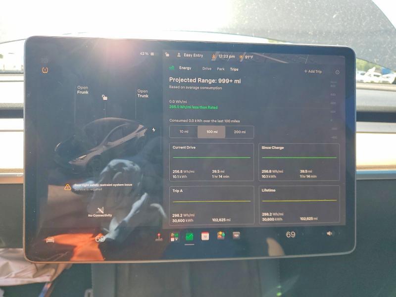 7SAYGDEF4NF383312 2022 TESLA MODEL Y photo no. 9