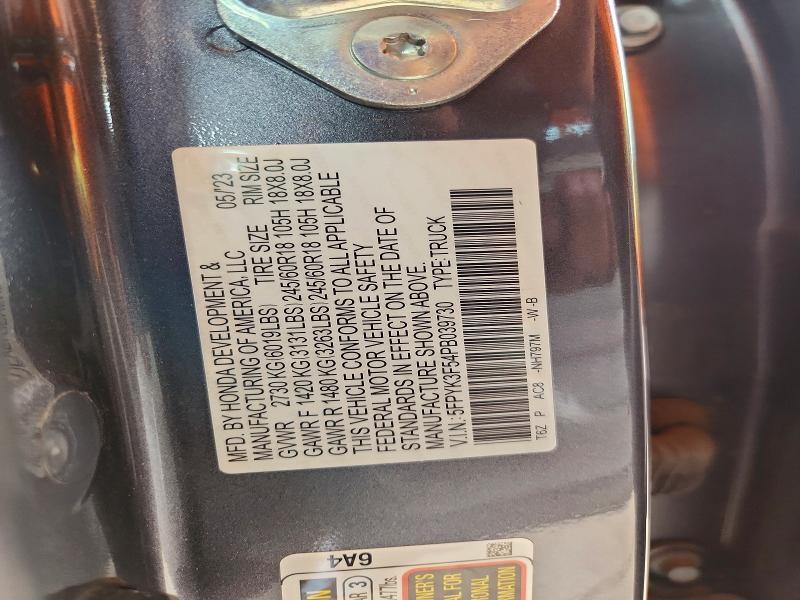 5FPYK3F54PB039730 2023 HONDA RIDGELINE photo no. 12
