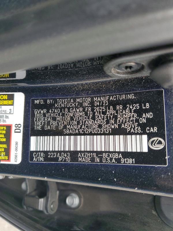 58ADA1C12PU033131 2023 LEXUS ES 300H photo no. 12