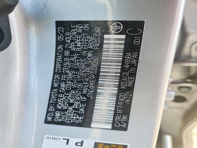 JTND4MBE9P3208260 2023 TOYOTA COROLLA HATCHBACK photo no. 12