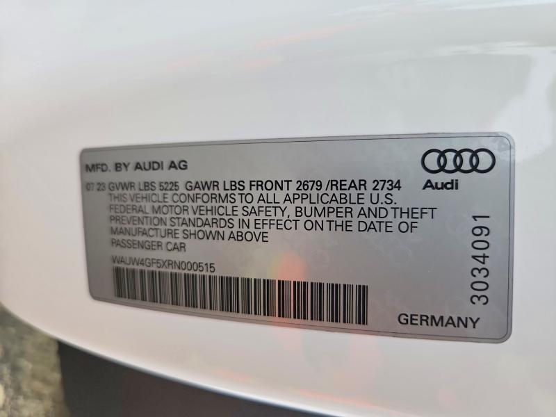 WAUW4GF5XRN000515 2024 AUDI S5 photo no. 12