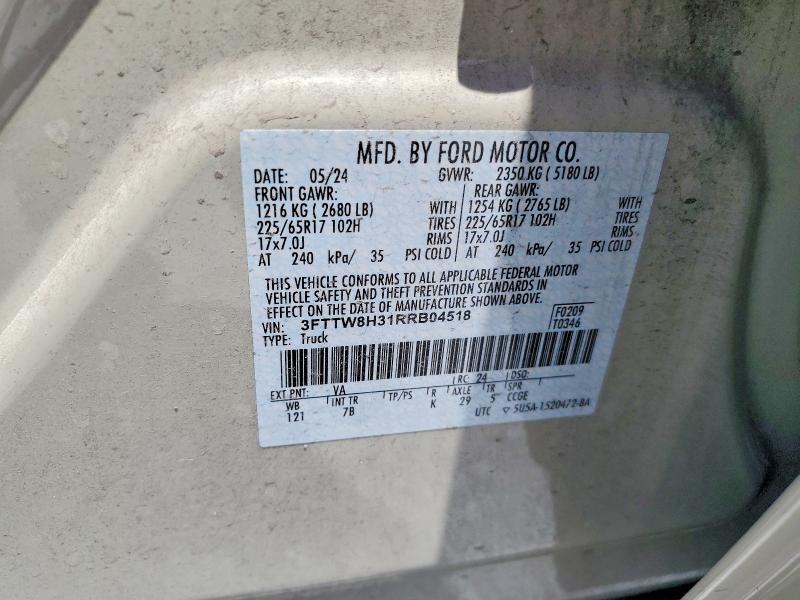 3FTTW8H31RRB04518 2024 FORD MAVERICK photo no. 12