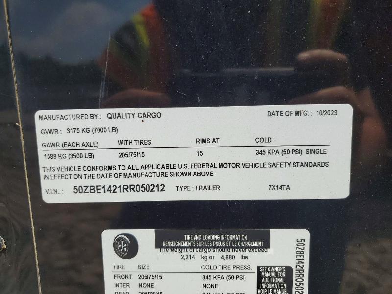 2024 QUALITY CARGO 7X14TA ENCLOSED CARGO TRAILER — Фото 8 из 9