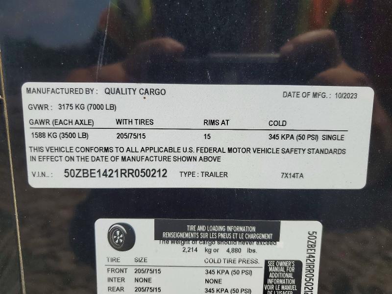 2024 QUALITY CARGO 7X14TA ENCLOSED CARGO TRAILER — Фото 9 из 9