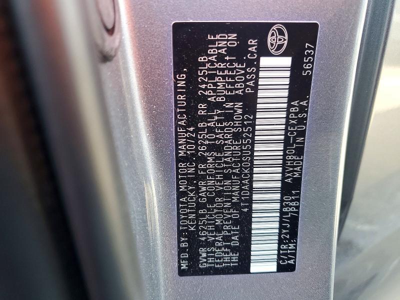 4T1DAACK0SU552512 2025 TOYOTA CAMRY photo no. 12