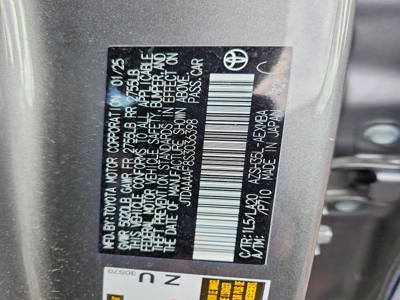JTDAAAAF8S3036398 2025 TOYOTA CROWN photo no. 12