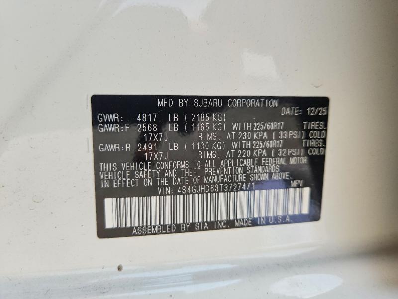 4S4GUHD63T3727471 2026 SUBARU CROSSTREK photo no. 12
