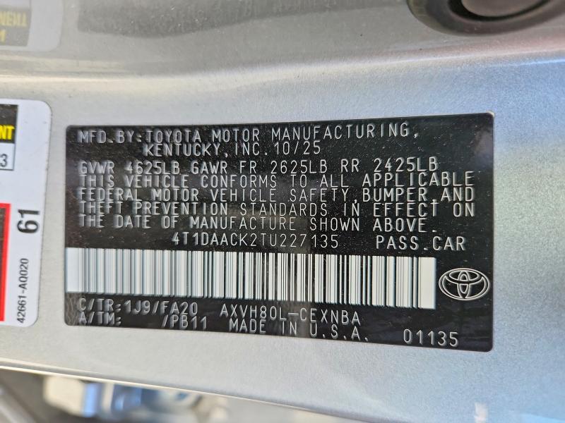 4T1DAACK2TU227135 2026 TOYOTA CAMRY photo no. 12