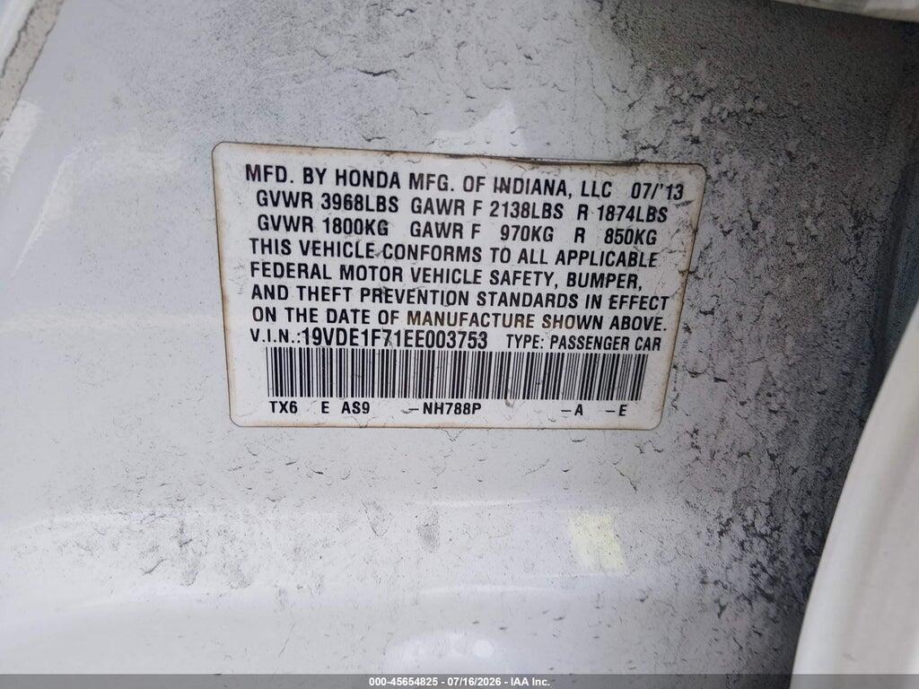 19VDE1F71EE003753 2014 ACURA ILX photo no. 9