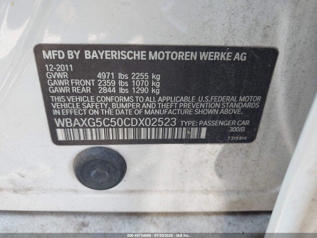 WBAXG5C50CDX02523 2012 BMW 528I photo no. 9