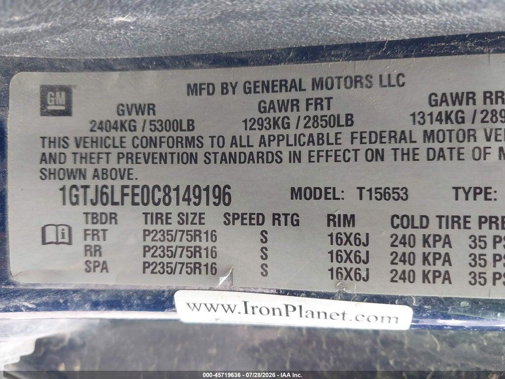 1GTJ6LFE0C8149196 2012 GMC CANYON photo no. 9