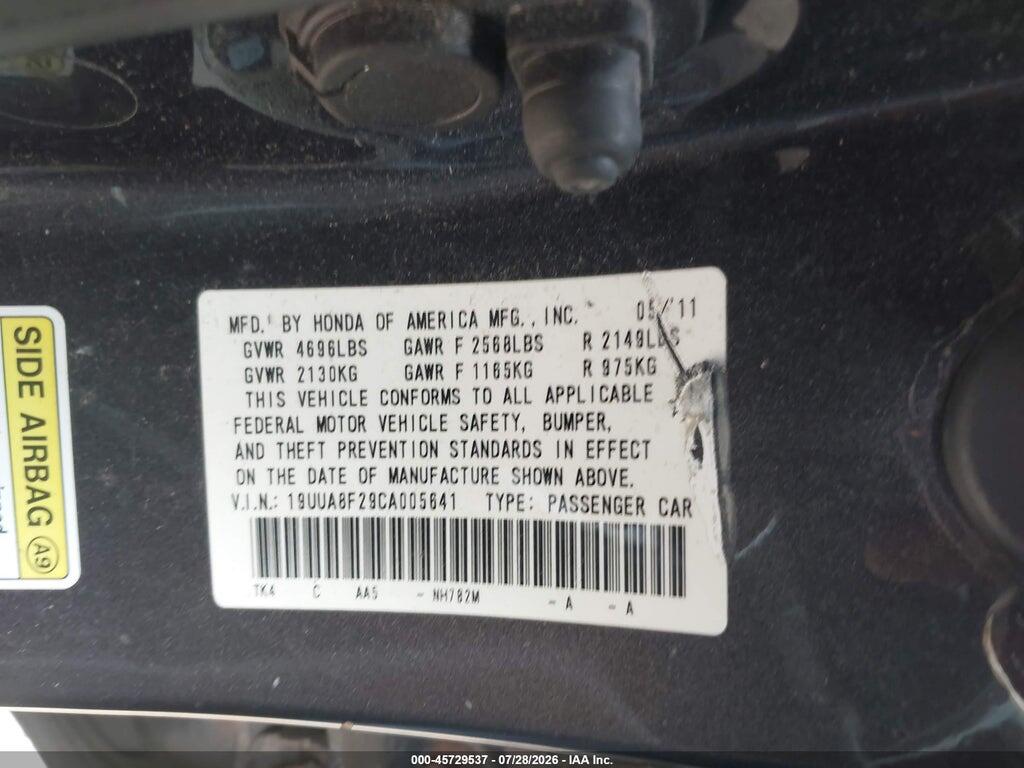 19UUA8F29CA005641 2012 ACURA TL photo no. 9