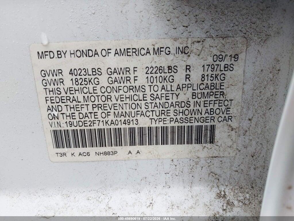 19UDE2F71KA014913 2019 ACURA ILX photo no. 8