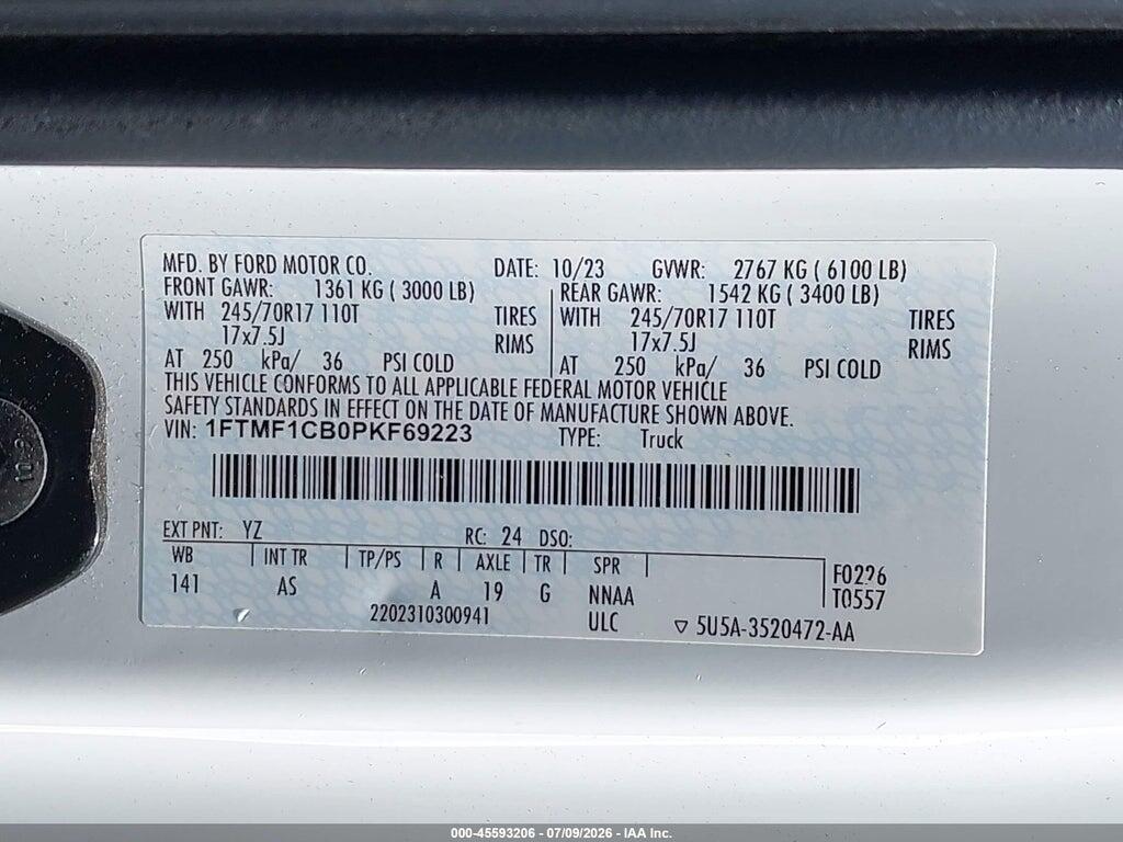 1FTMF1CB0PKF69223 2023 FORD F-150 photo no. 9