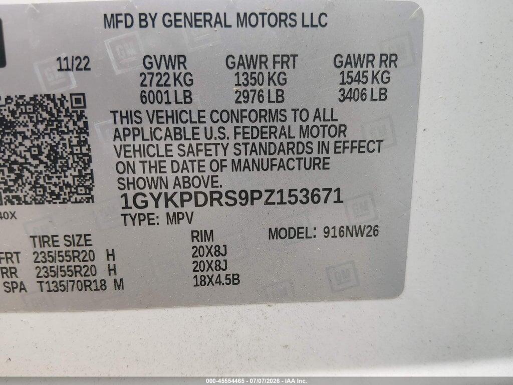 1GYKPDRS9PZ153671 2023 CADILLAC XT6 photo no. 9