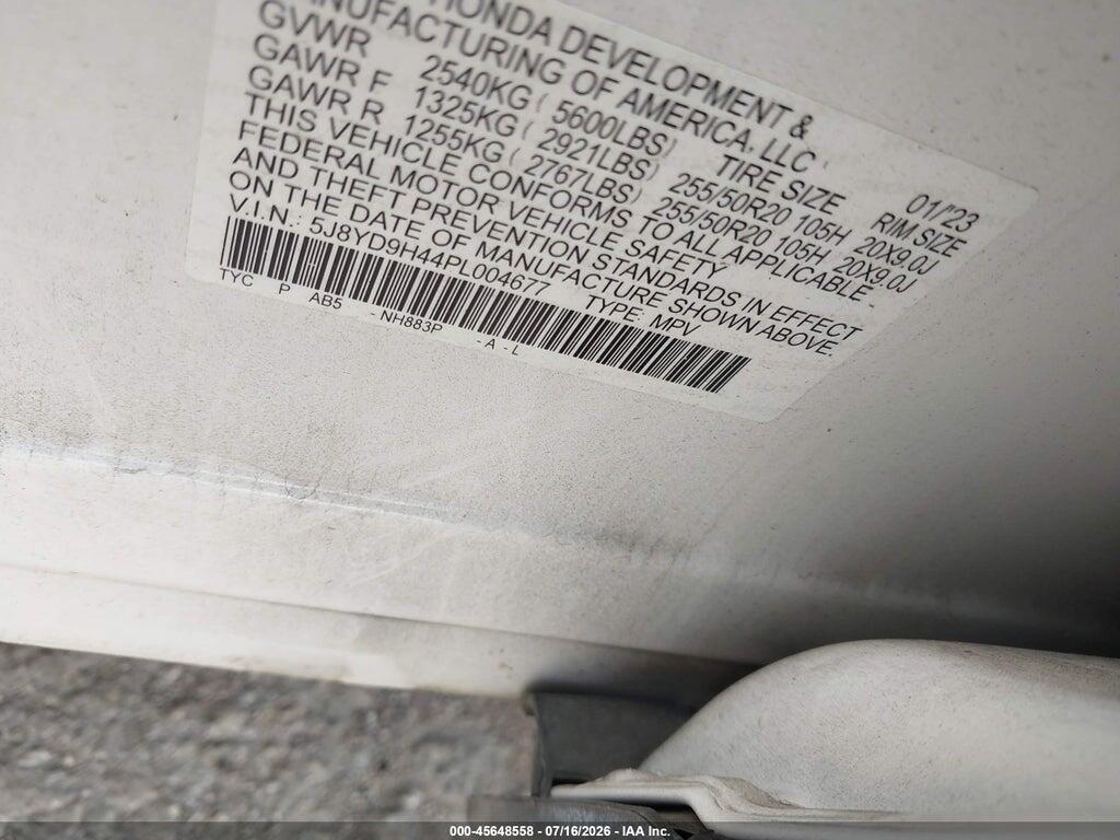 5J8YD9H44PL004677 2023 ACURA MDX photo no. 9