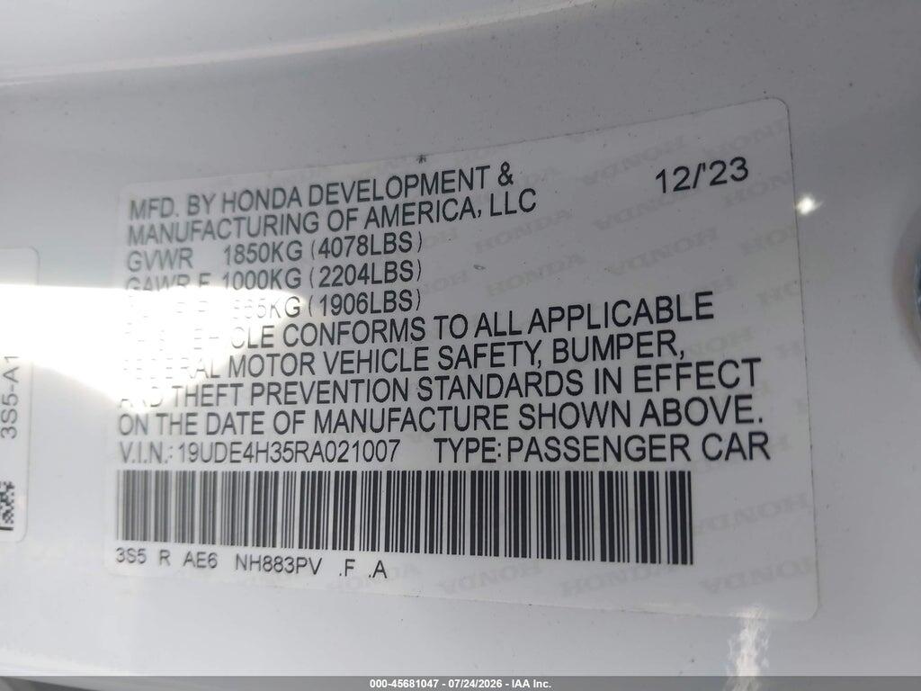 19UDE4H35RA021007 2024 ACURA INTEGRA photo no. 9