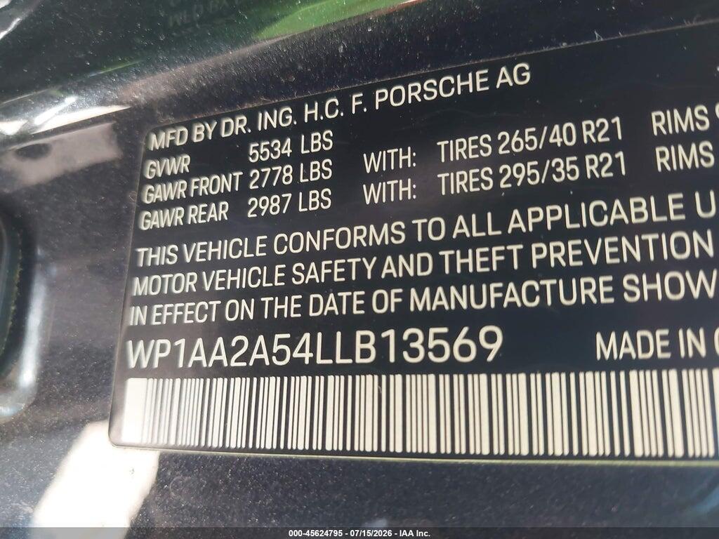 WP1AA2A54LLB13569 2020 PORSCHE MACAN photo no. 9