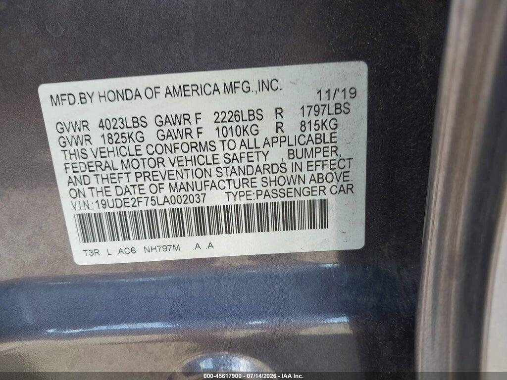 19UDE2F75LA002037 2020 ACURA ILX photo no. 9