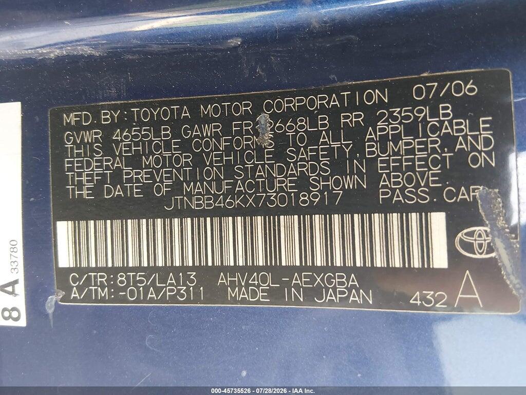 JTNBB46KX73018917 2007 TOYOTA CAMRY HYBRID photo no. 9