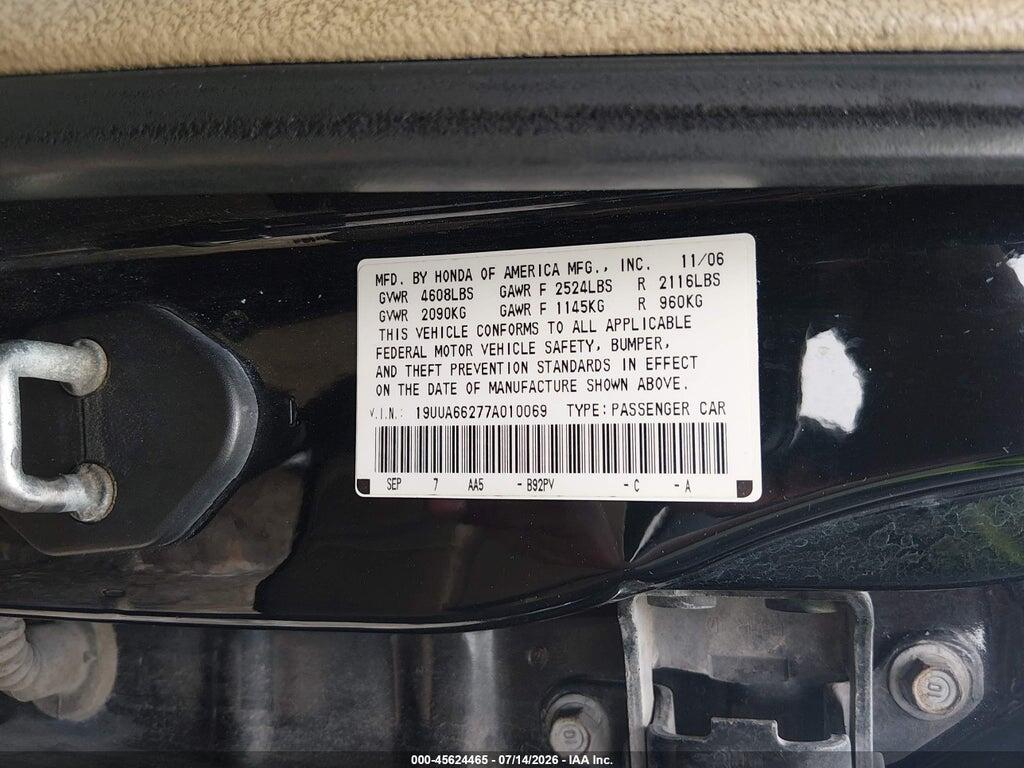 19UUA66277A010069 2007 ACURA TL photo no. 9