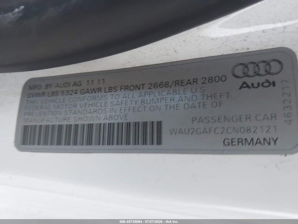 WAU2GAFC2CN082121 2012 AUDI A7 photo no. 9