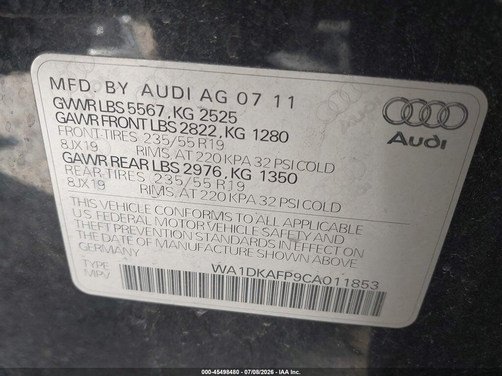 WA1DKAFP9CA011853 2012 AUDI Q5 photo no. 9