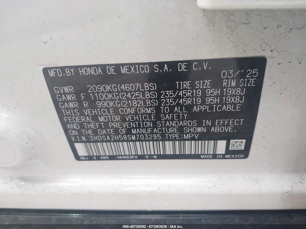 3HDSA2H58SM703295 2025 ACURA ADX photo no. 9