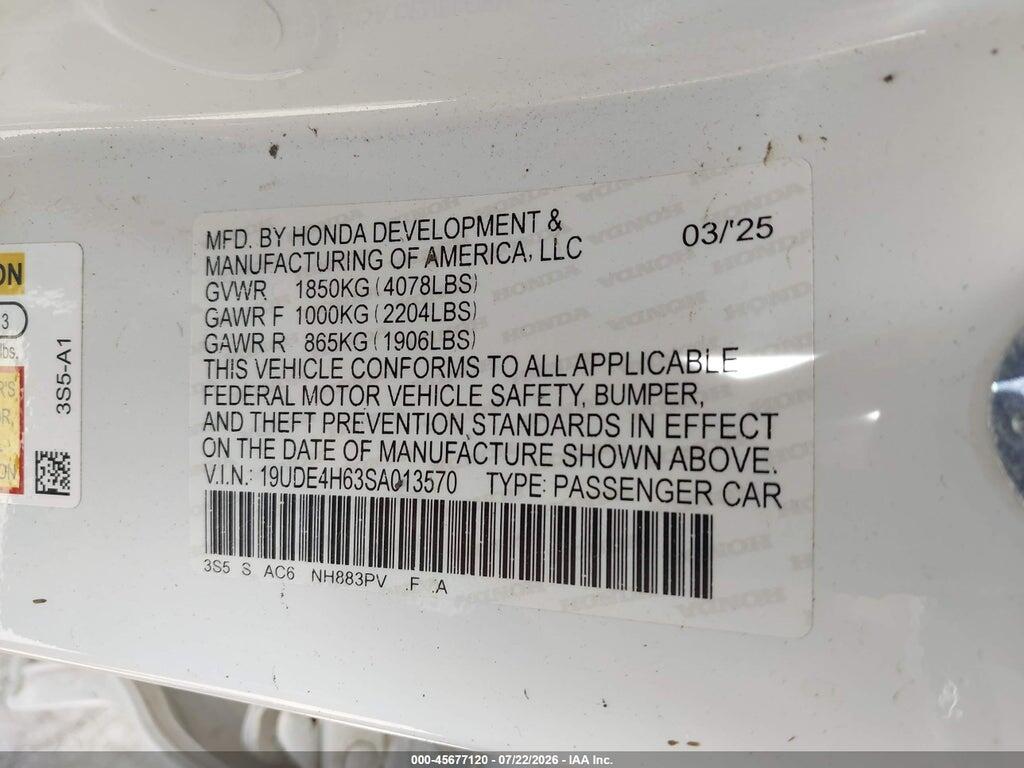 19UDE4H63SA013570 2025 ACURA INTEGRA photo no. 9