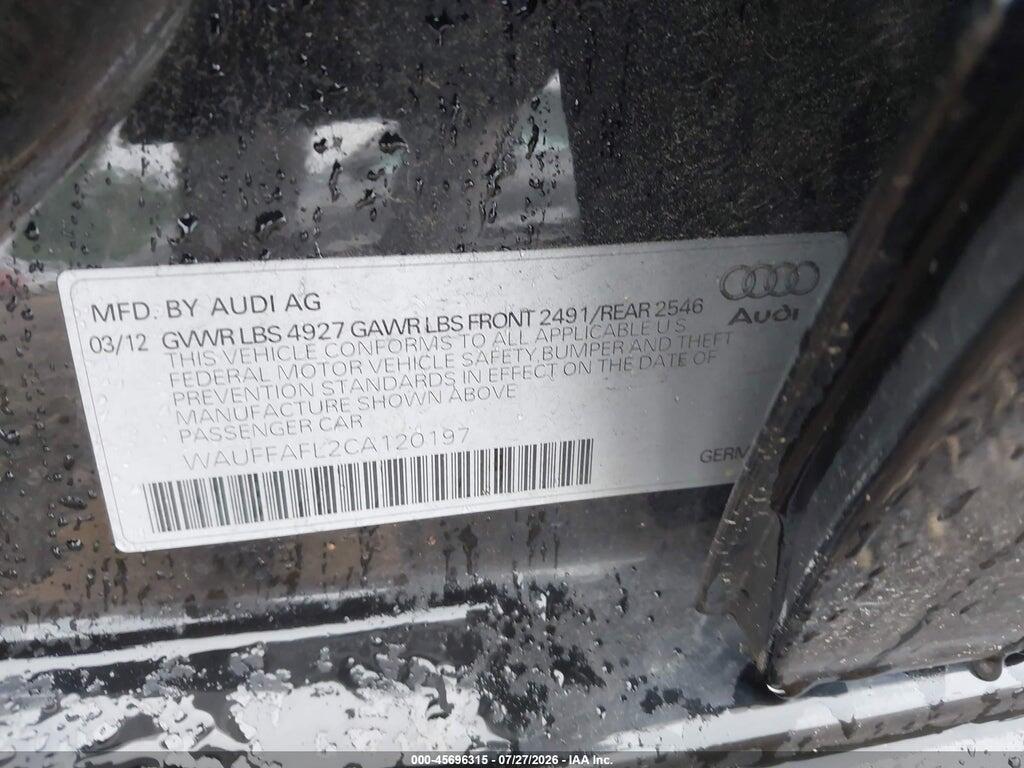 WAUFFAFL2CA120197 2012 AUDI A4 photo no. 9