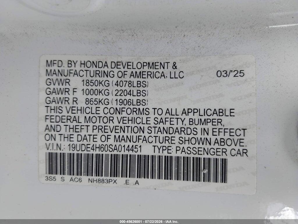 19UDE4H60SA014451 2025 ACURA INTEGRA photo no. 9