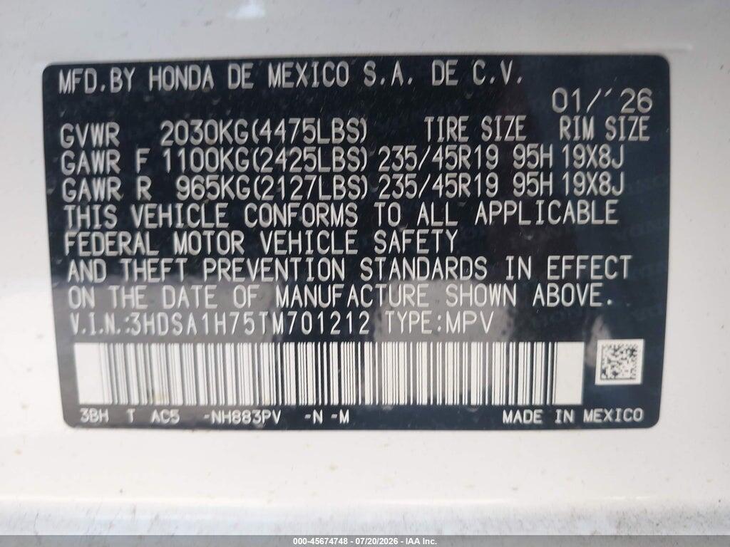 3HDSA1H75TM701212 2026 ACURA ADX photo no. 9