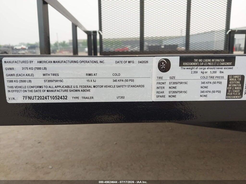 7FNUT2024T1052432 2026 AMO TRAILER photo no. 9