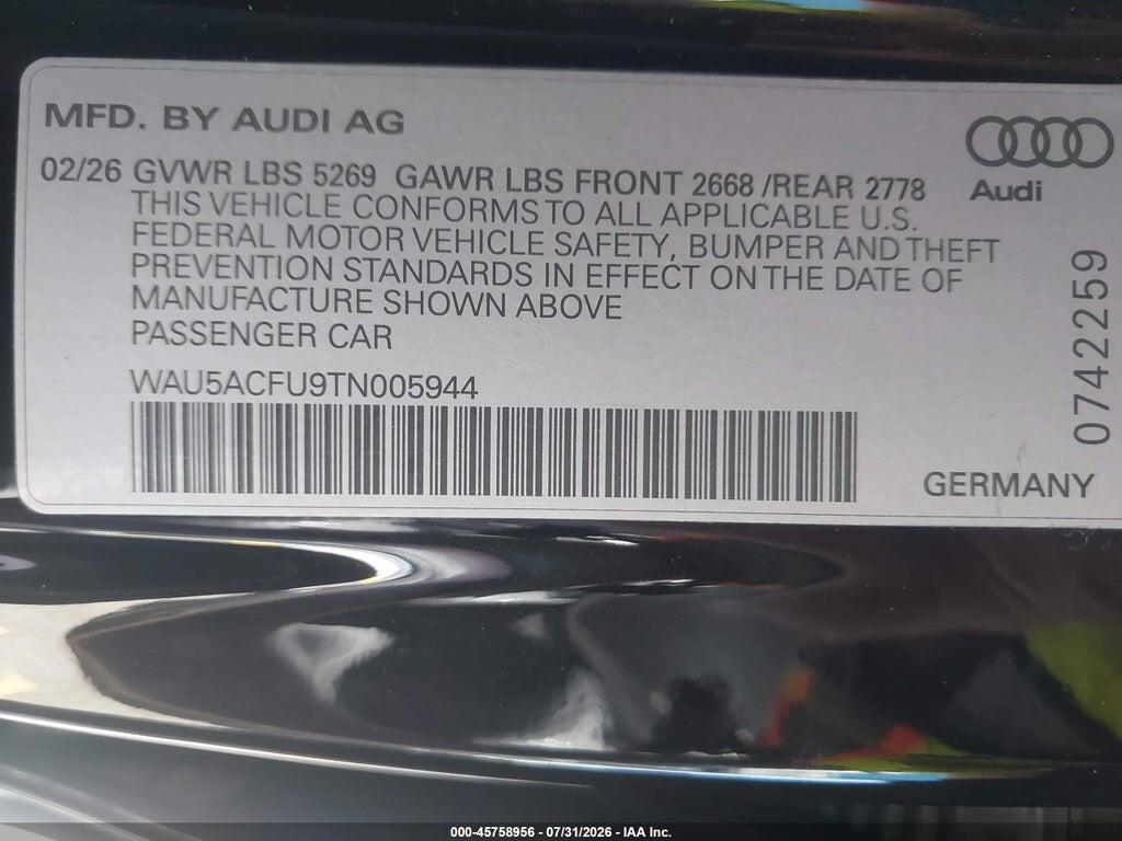 WAU5ACFU9TN005944 2026 AUDI A5 photo no. 9