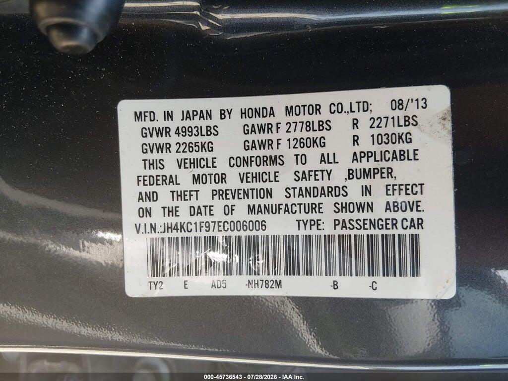JH4KC1F97EC006006 2014 ACURA RLX photo no. 9