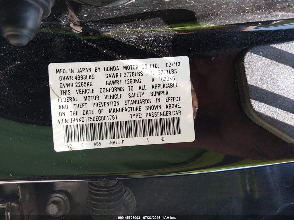 JH4KC1F50EC001761 2014 ACURA RLX photo no. 9