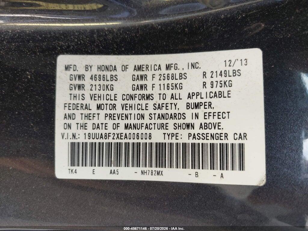 19UUA8F2XEA006008 2014 ACURA TL photo no. 9