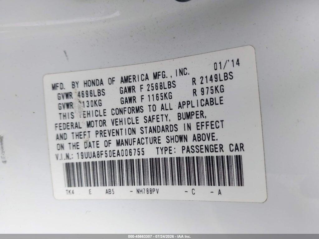 19UUA8F50EA006755 2014 ACURA TL photo no. 9