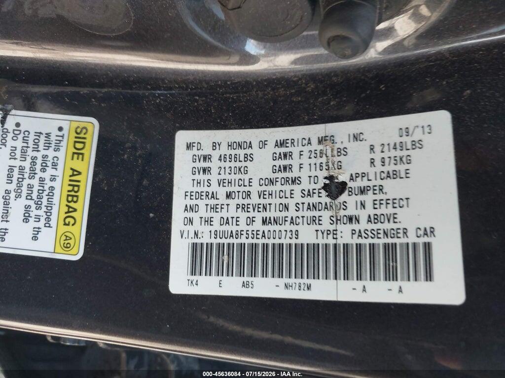 19UUA8F55EA000739 2014 ACURA TL photo no. 9