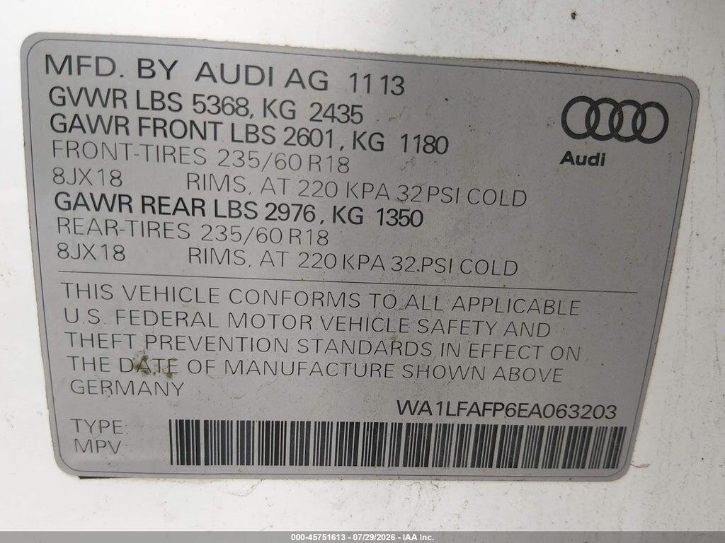 WA1LFAFP6EA063203 2014 AUDI Q5 photo no. 9
