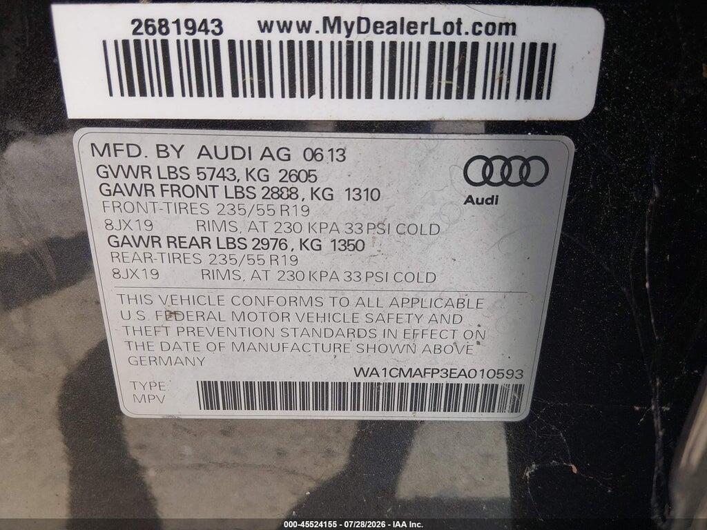 WA1CMAFP3EA010593 2014 AUDI Q5 photo no. 9