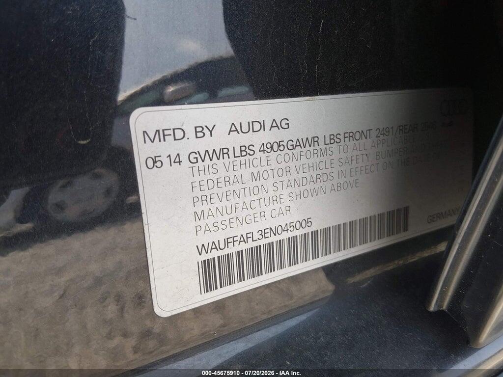 WAUFFAFL3EN045005 2014 AUDI A4 photo no. 9