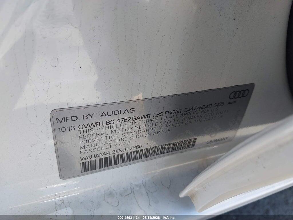 WAUAFAFL2EN017660 2014 AUDI A4 photo no. 9