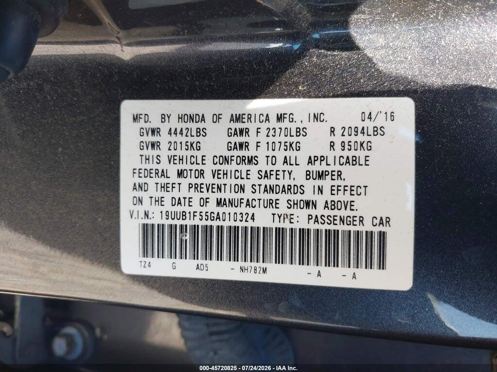 19UUB1F55GA010324 2016 ACURA TLX photo no. 9
