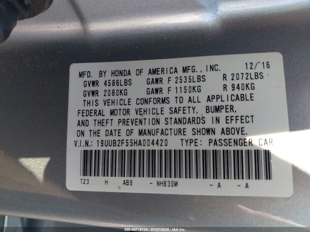 19UUB2F55HA004420 2017 ACURA TLX photo no. 9