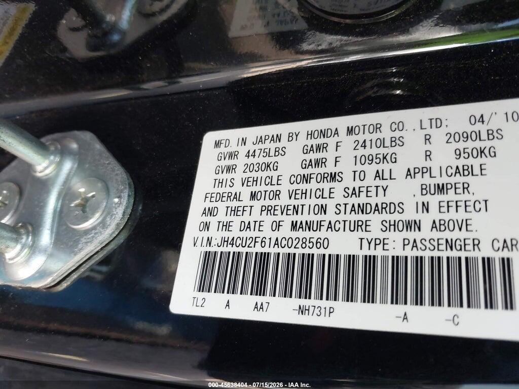 JH4CU2F61AC028560 2010 ACURA TSX photo no. 9