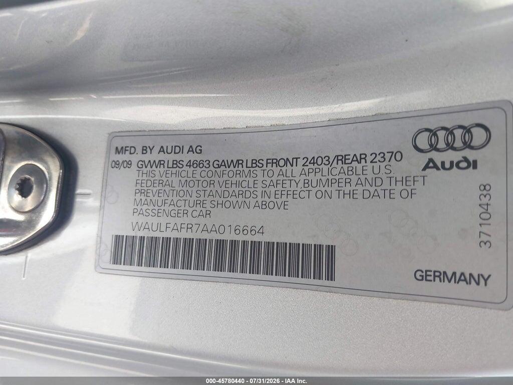 WAULFAFR7AA016664 2010 AUDI A5 photo no. 9