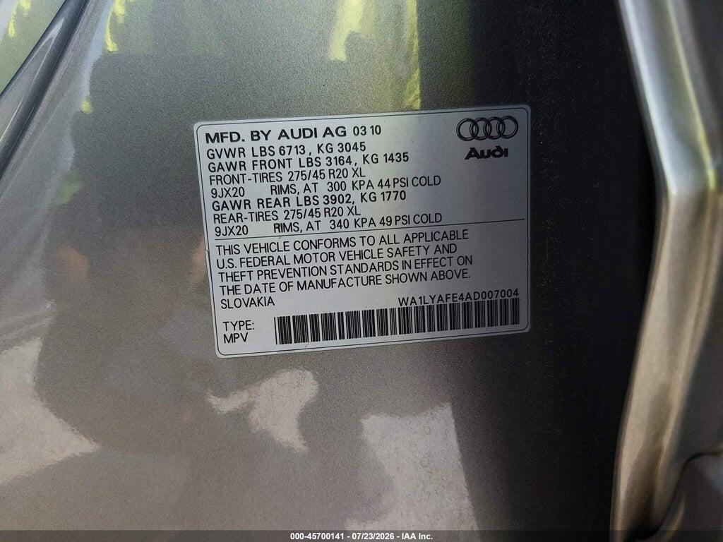 WA1LYAFE4AD007004 2010 AUDI Q7 photo no. 9