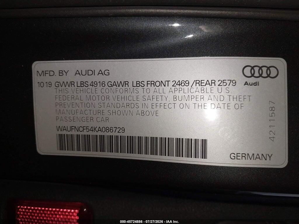 WAUFNCF54KA086729 2019 AUDI A5 photo no. 9