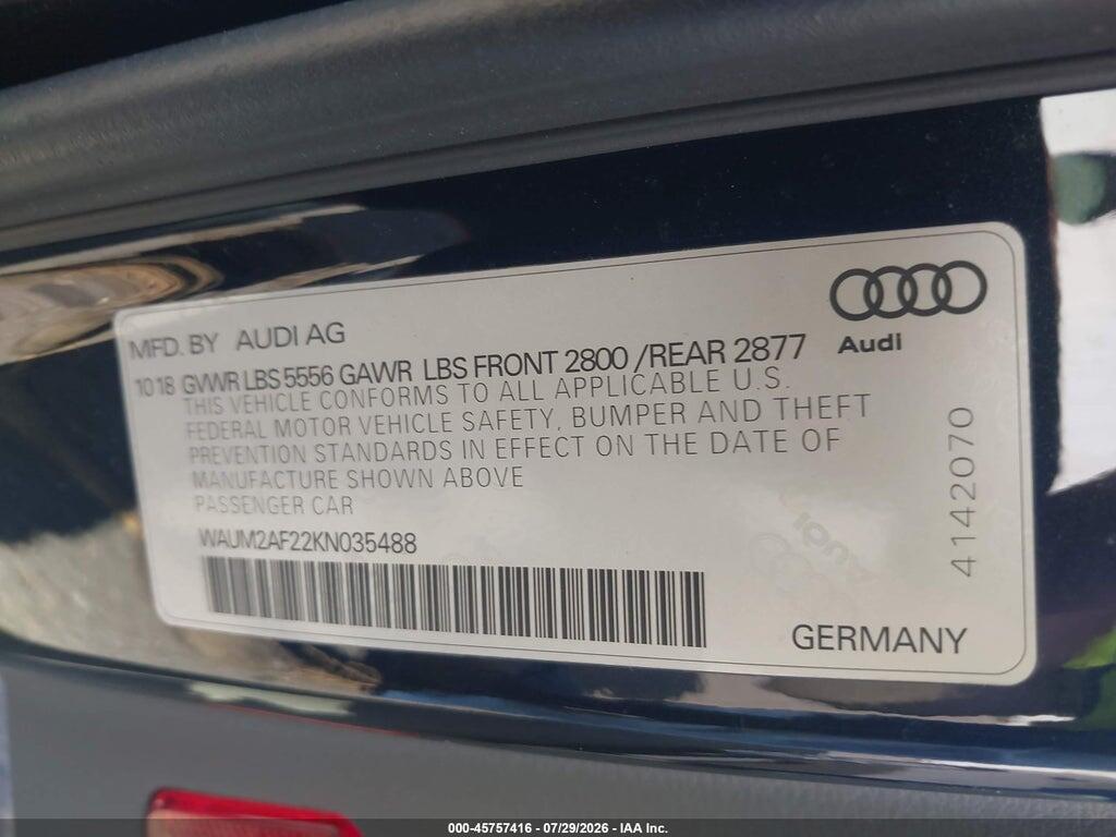 WAUM2AF22KN035488 2019 AUDI A6 photo no. 9